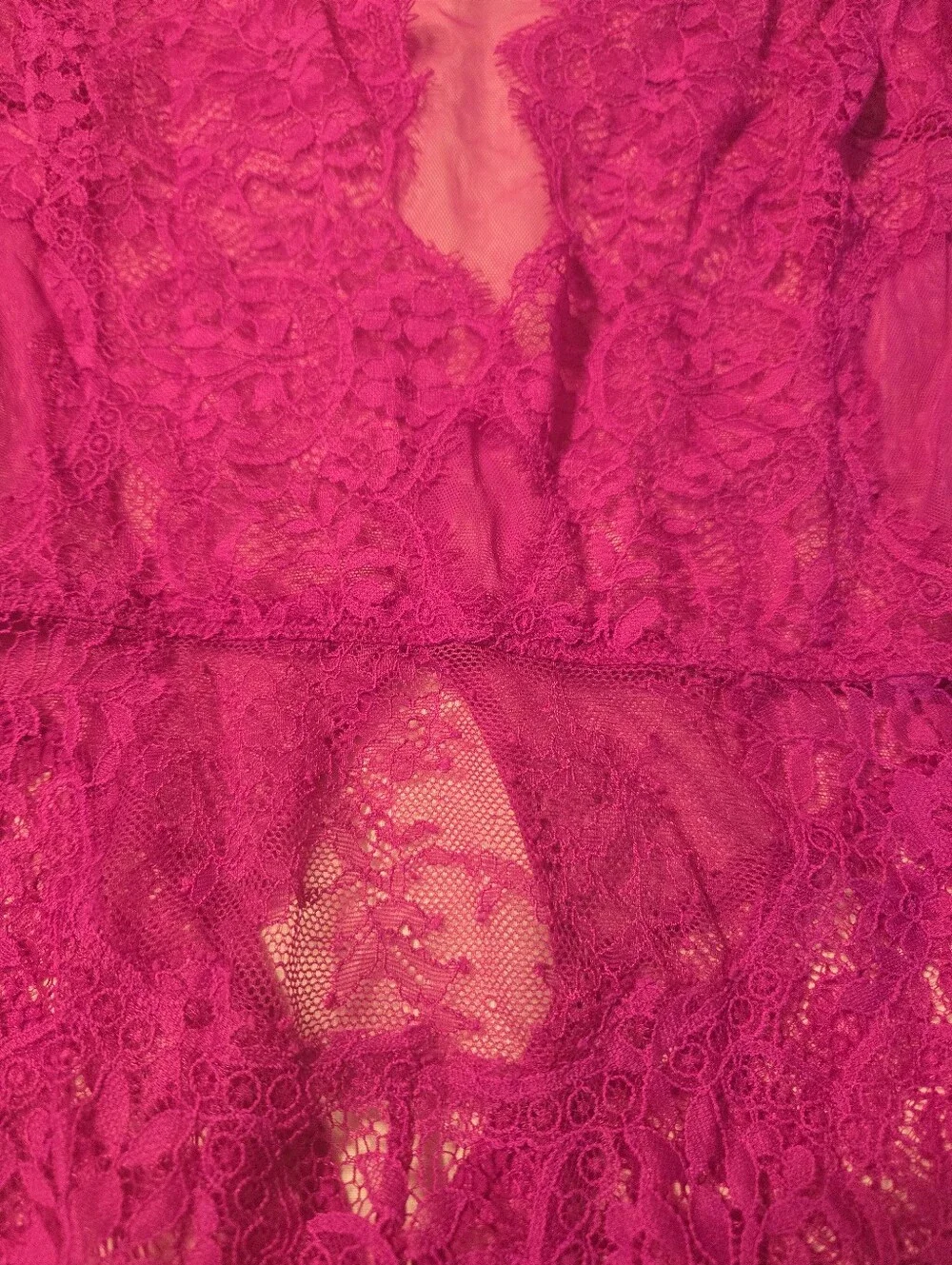 Victoria Secret Mesh Lace Long Sleeves Teddy Size S